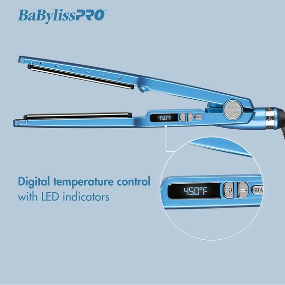 NWT BaBylissPRO Nano Titanium Ionic Digital Flat Iron Hair Straightener 1 1/4” - Picture 1 of 6